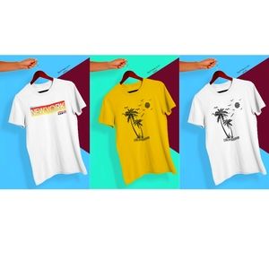3 for $15 Bundle - Color - White, Gold, White- Mens Short Sleeve T-shirt -